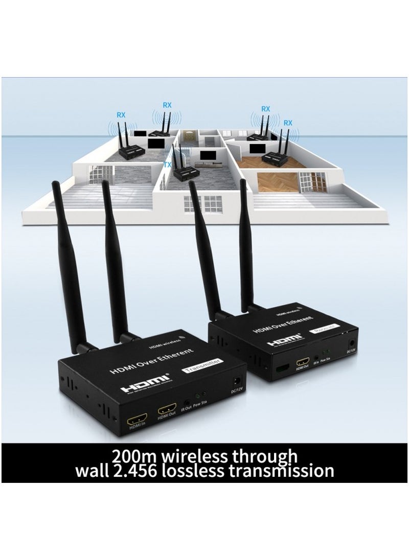 Generic - 200m Loop Out Home Audio Video HDMI WIFI Wireless Receiver TV Electronic Portable Adapter - Image 1