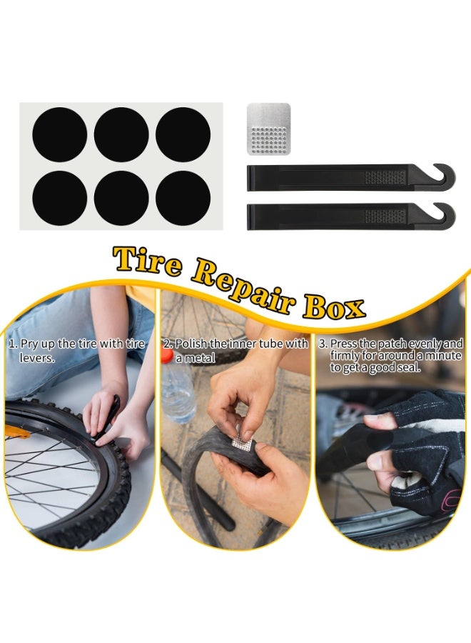 مجموعة إصلاح الدراجات، حقيبة إصلاح الدراجات مع مضخة إطارات، مجموعة أدوات الدراجات للتخييم والسفر، أداة متعددة الاستخدامات للدراجات 16 في 1، مجموعة إصلاح إطارات الدراجات، مفاتيح ألين 4 مم و5 مم، تُستخدم للدراجات الجبلية ودراجات الطرق - Image 3