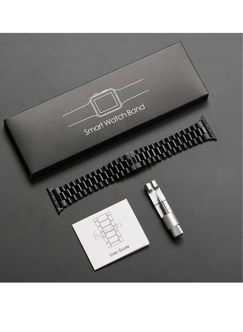 Stainless Steel Apple Watch Band with Butterfly Folding Clasp – Compatible with Series 5/4/3/2/1, 44mm and 42mm - Image 3