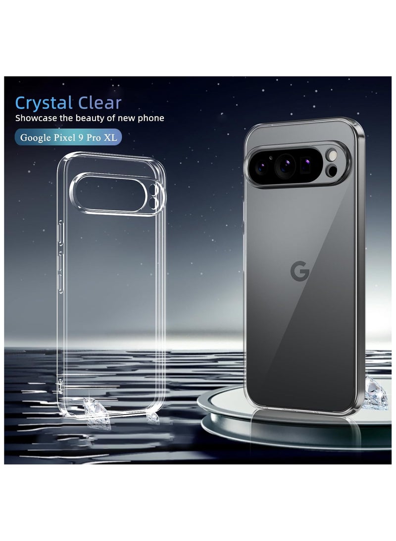 For Google Pixel 9 Pro Transparent Tpu Silicone Back Cover , Anti Yellowing And High Protective From Shocks Compatible With Google Pixel 9 Pro (6.3'') (Transparent) - Image 2