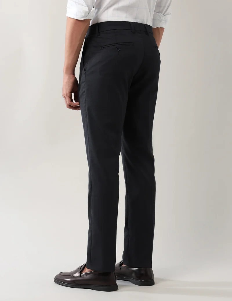 Arrow Navy Polyester Regular Fit Trousers for Men | Best Price UAE