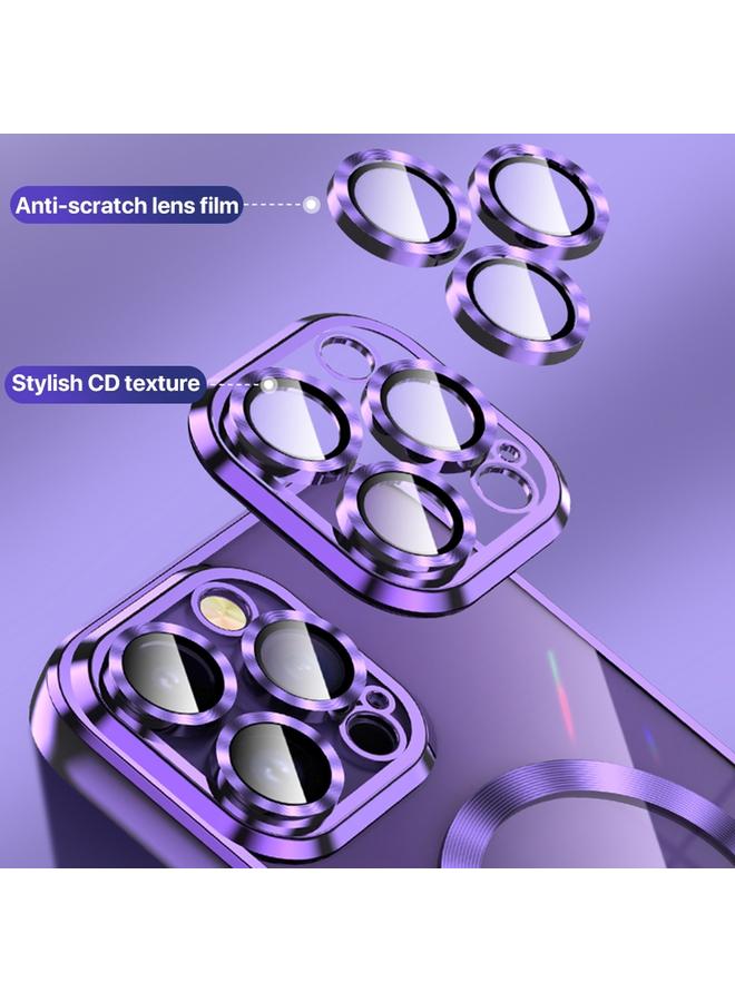 S-TOP Case For iPhone 12 MagSafe CD Texture Metal Lens Frame Full Coverage Phone Case - Image 5