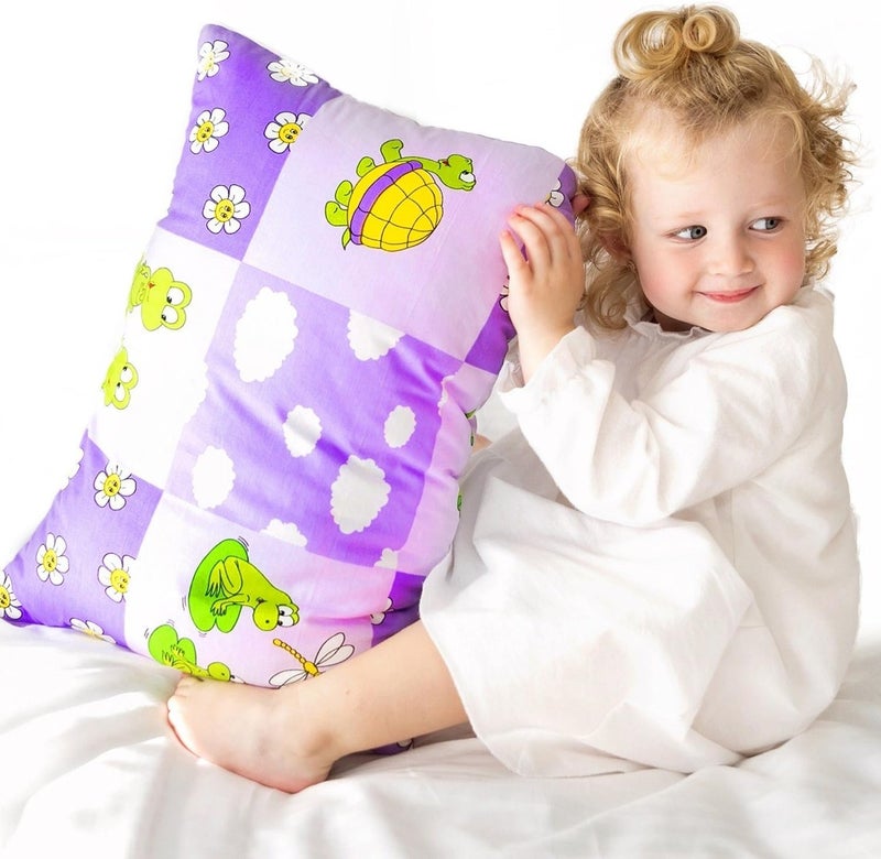 Comfy Turtles Toddler Pillowcase 13x18 by , 100 Natural Cotton, or Get a Smile from a Kid with Cute Animals of this Soft Pillow Cover for Boys and Girls (Mauve Turtles) - Image 1