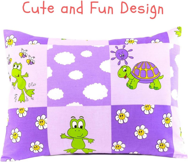 Comfy Turtles Toddler Pillowcase 13x18 by , 100 Natural Cotton, or Get a Smile from a Kid with Cute Animals of this Soft Pillow Cover for Boys and Girls (Mauve Turtles) - Image 5
