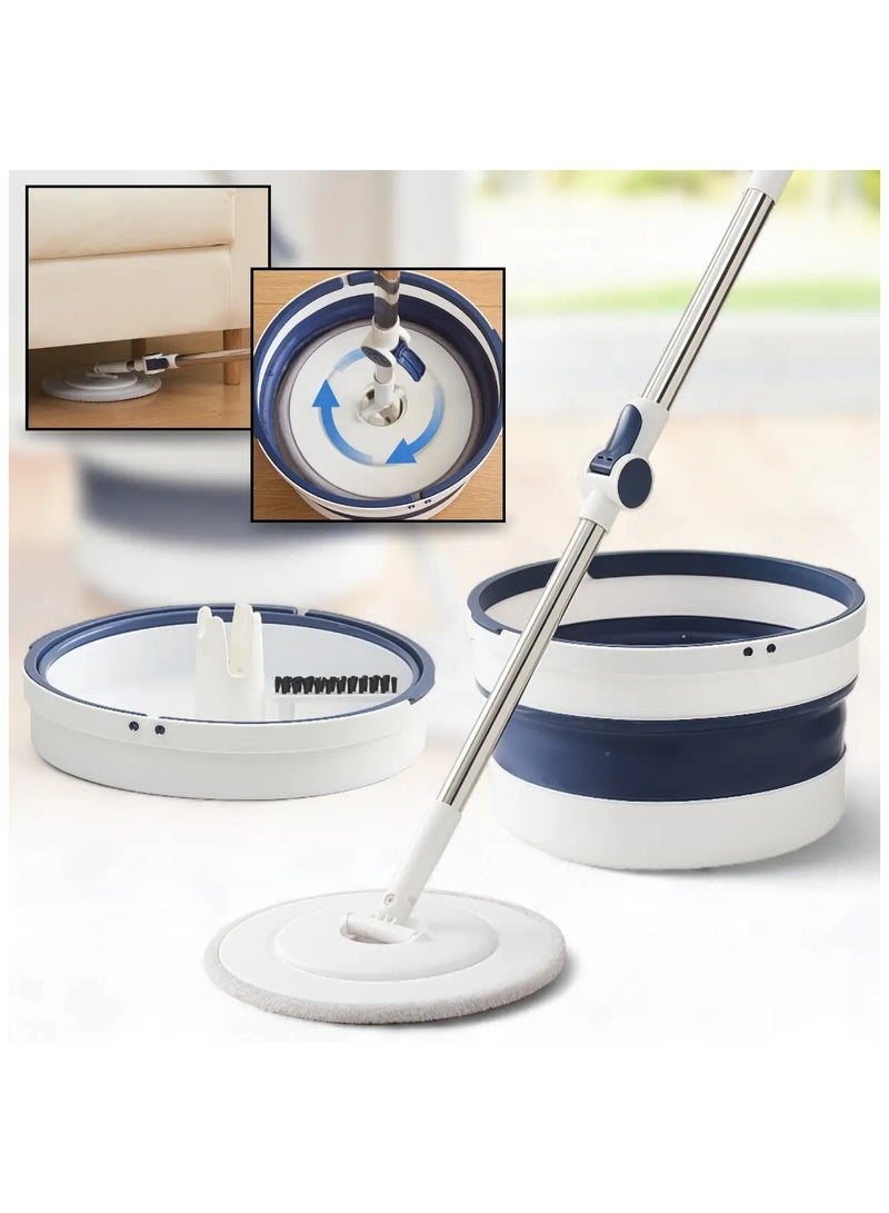 KITCHENOO Single Bucket Spin Mop - Easy Floor Cleaning System | Stainless Steel Handle | Multi-Surface Mop for Wet & Dry Use in Home | Kitchen | Bathroom & Living Room (Multi-Color) (1 Piece) - Image 1