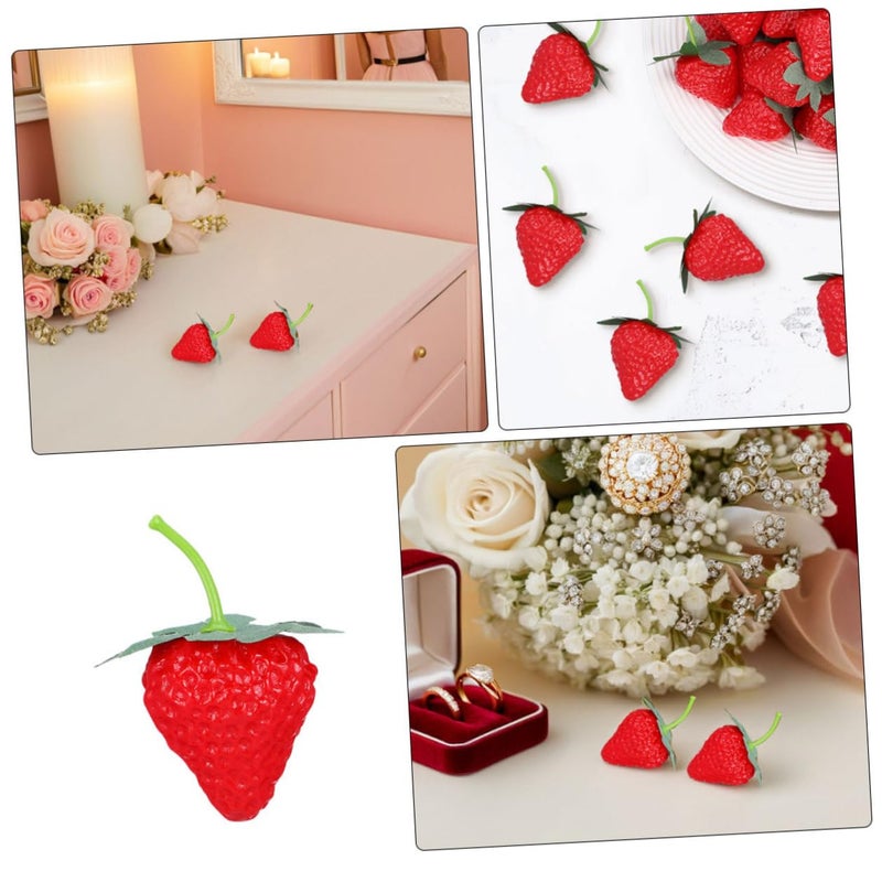 30 Pcs Realistic Artificial Strawberries Plastic Fruit Decor For Home Kitchen Party - Image 4