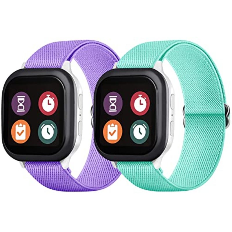Fintie 2 Pack Nylon Band Replacement Compatible with Gizmo Watch 3 2 1/Gabb Watch 1-3 3e/SyncUP/Cosmo JrTrack Watch for Boys Girls, Breathable Elastic Sport Loop Bands - Image 1
