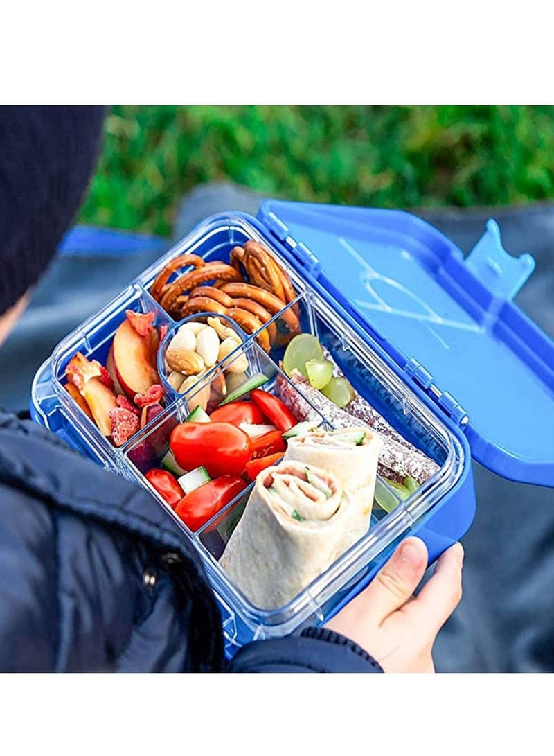 Arabest Children's Bento Lunch Box with 6 Compartments - Leak Proof Lunch Box for Boys, Girls, BPA-Free, Microwave Dishwasher Safe, Lunch Box for School (Blue)  - Image 4