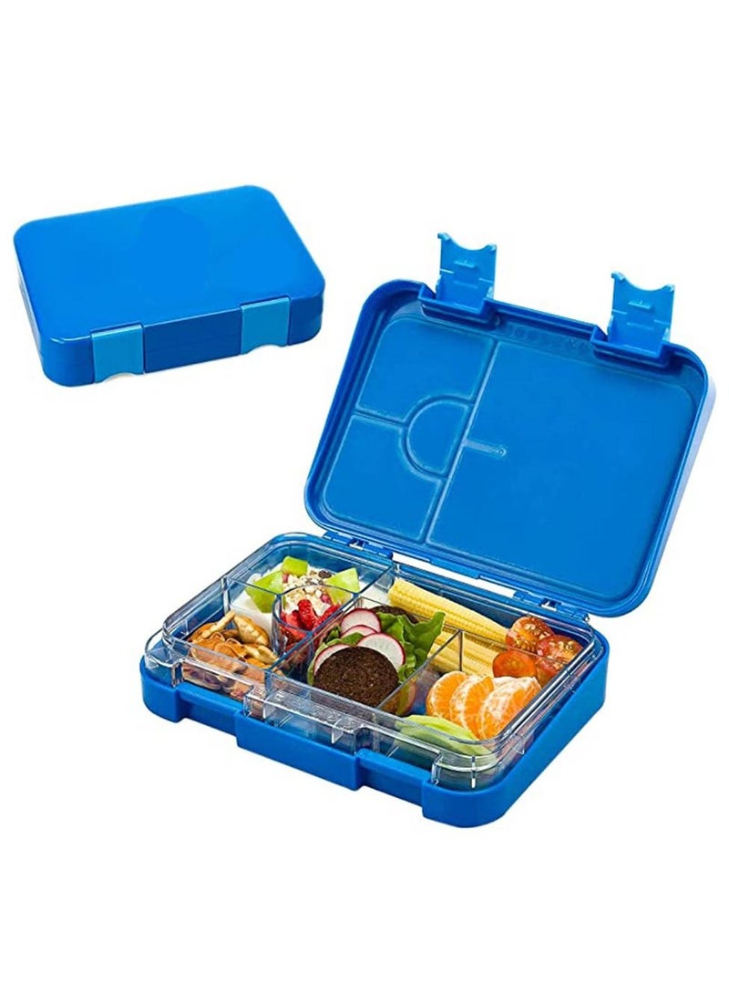 Arabest Children's Bento Lunch Box with 6 Compartments - Leak Proof Lunch Box for Boys, Girls, BPA-Free, Microwave Dishwasher Safe, Lunch Box for School (Blue)  - Image 1