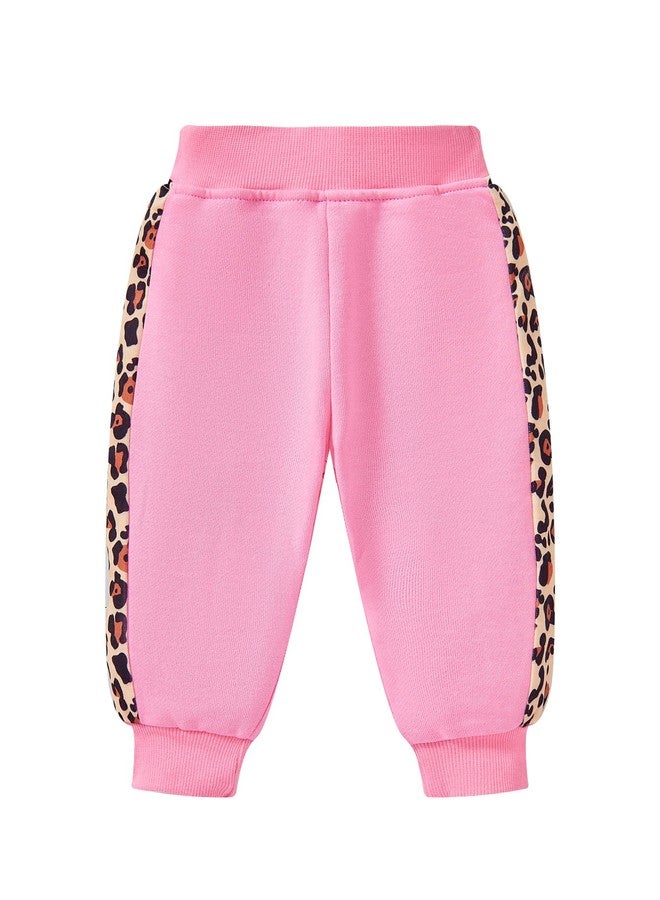 FUNMETA Baby Girl Clothes 2 Piece Cute Outfit, Long Sleeve Pullover Crewneck Sweatshirt with Jogger Pants Infant Clothing Set for Spring Fall Winter, 12-18M, Pink Leopard - Image 5