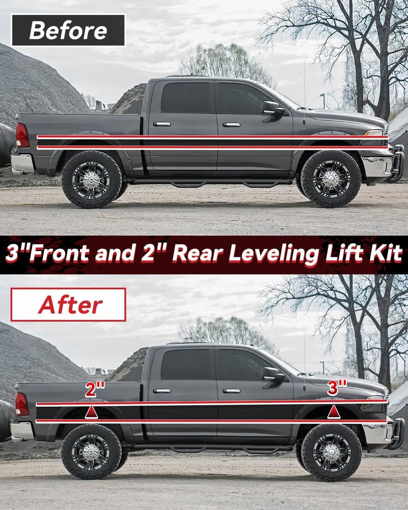 PROEZE 3" Front and 2" Rear Leveling Lift Kits for 2009-2023 Ram 1500 4X4 4WD - Image 3