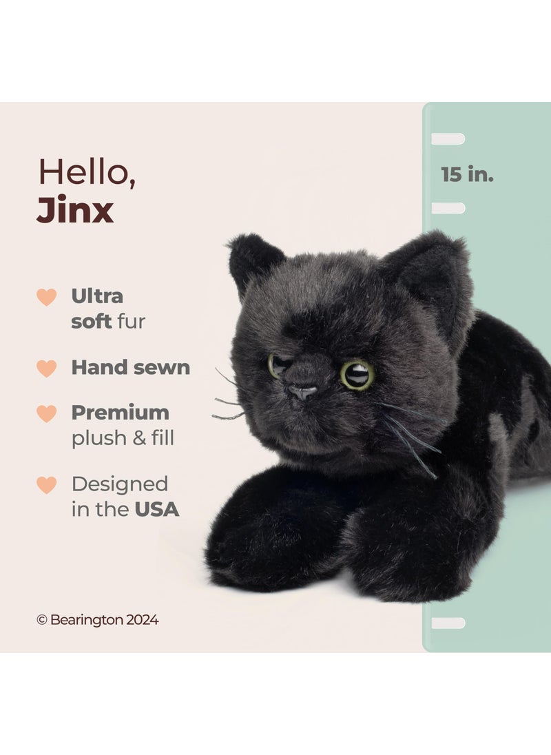 Bearington Collection Bearington Collection Jinx Cat 15 In Stuffed Animals Black Cat Plush Toy - Stuffed Cats That Look Real - Plushies for Kids  - Image 2