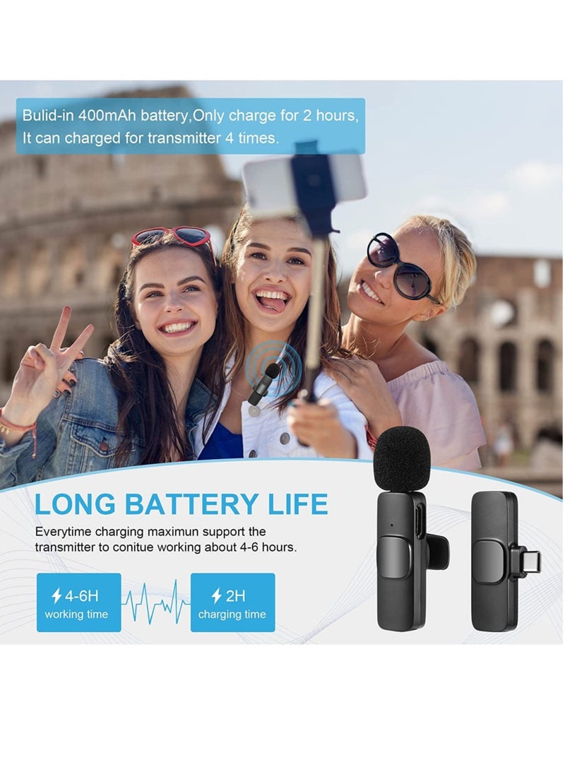 ELTRAZONE 2 PCS Professional Wireless Lavalier Microphone for iPhone iPad only, Cordless Bluetooth Lapel Microphone for YouTube/Facebook Live Stream, TikTok Vlog  - Image 4