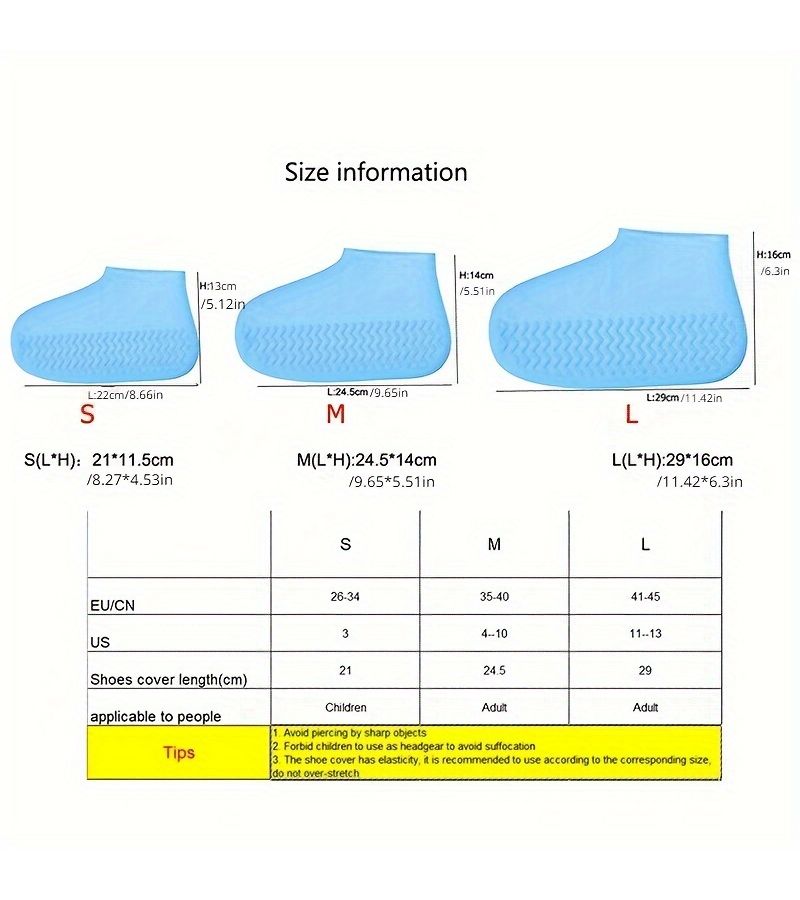 Gray L Rain Boot Overshoes Reusable Non Slip Set Outdoor Shoe Covers - Image 3