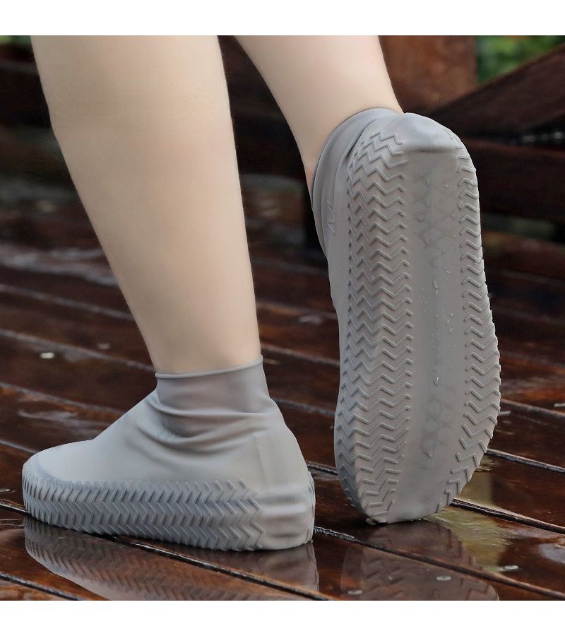Gray L Rain Boot Overshoes Reusable Non Slip Set Outdoor Shoe Covers - Image 1