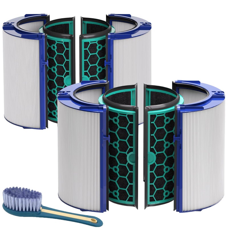 Leemone 2 Pack TP04 HP04 Filter Replacement Compatible with Dyson TP04 HP04 DP04 TP05 DP05 Air Purifier 360 Combi Glass Filter  Activated Carbon Filter