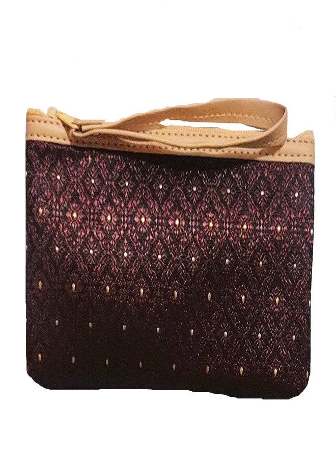 DeLegarde Traditional Brocade Clutch Wallet for Women, Light Maroon, 18 x 9.5 cm - Image 1