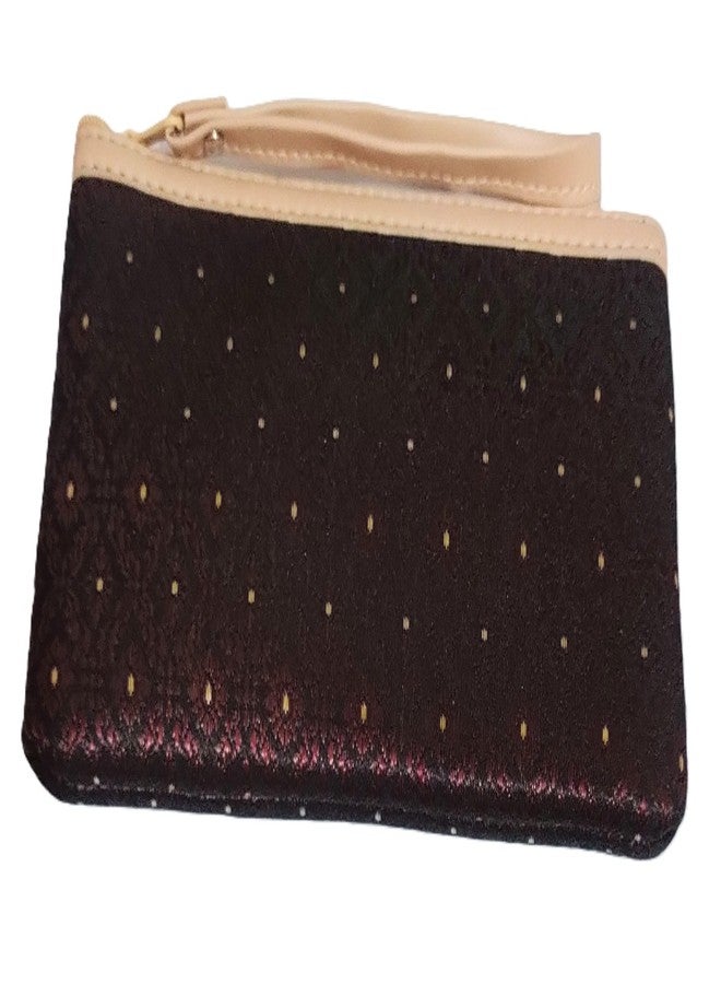 DeLegarde Traditional Brocade Clutch Wallet for Women, Light Maroon, 18 x 9.5 cm - Image 3