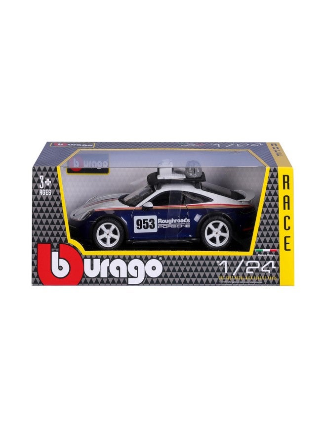 Bburago بي بي يوراغو - 1/24 سباق - 2023 بورش 911 داكار - جديد 2024: مركبة سباق معدنية - تفاصيل داخلية - أبواب وغطاء محرك قابلة للفتح - مقياس 1/24. - Image 5