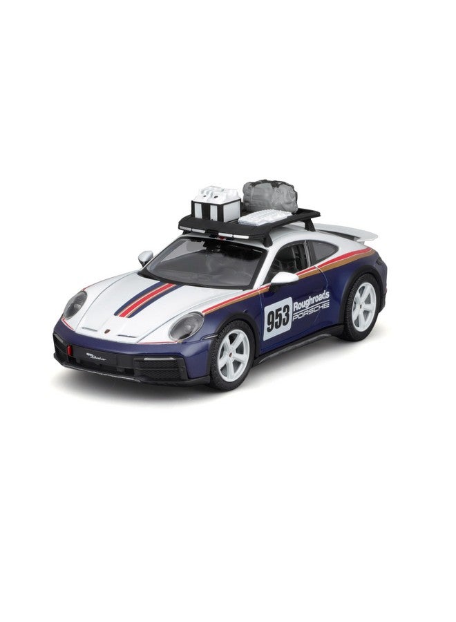 Bburago بي بي يوراغو - 1/24 سباق - 2023 بورش 911 داكار - جديد 2024: مركبة سباق معدنية - تفاصيل داخلية - أبواب وغطاء محرك قابلة للفتح - مقياس 1/24. - Image 1