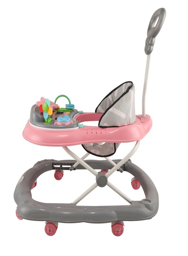 JoyRide Kidzoo BabyGo Musical mini Explorer Walker Compact Foldable Activity Walker with Adjustable Height & Parental Handle for Boys|Girls Age 6+ Months Pink - Image 5