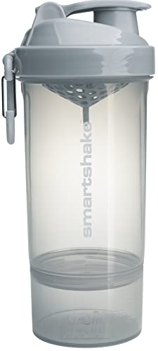 Smartshake Plastic Protein Shaker Bottle 800 ml  27 oz  Leakproof Screwon Lid  BPA Free  Unisex Mist Gray O2GO - Image 1