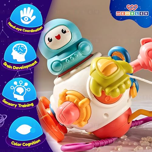 Wembley Montessori Toys for 1+ Year Old Boy Birthday Gift | 6 in 1 Activity Cube Baby Toys Busy Board for Toddlers 1-3 | Fine Motor Skill Development Interactive Sensory Educational Flight Travel Toy - Image 3