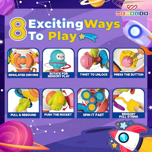 Wembley Montessori Toys for 1+ Year Old Boy Birthday Gift | 6 in 1 Activity Cube Baby Toys Busy Board for Toddlers 1-3 | Fine Motor Skill Development Interactive Sensory Educational Flight Travel Toy - Image 5