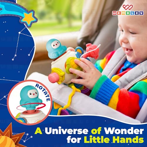 Wembley Montessori Toys for 1+ Year Old Boy Birthday Gift | 6 in 1 Activity Cube Baby Toys Busy Board for Toddlers 1-3 | Fine Motor Skill Development Interactive Sensory Educational Flight Travel Toy - Image 4