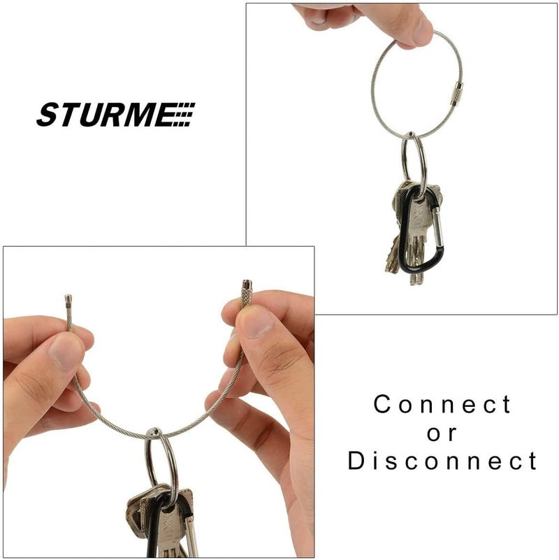 STURME 2" Aluminum D Ring Carabiners Clip D Shape Spring Loaded Gate Small Keychain Carabiner Clip Set Outdoor Camping Mini Lock Snap Hooks Spring Link Key Chain Durable Improved 24 PCS (Assorted) - Image 4