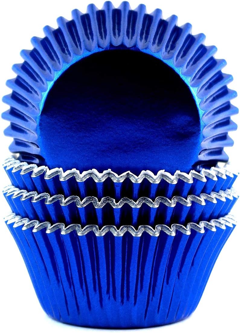Eoonfirst Foil Cupcake Liners Standard Baking Cups 100 Pcs (Navy Blue) - Image 1