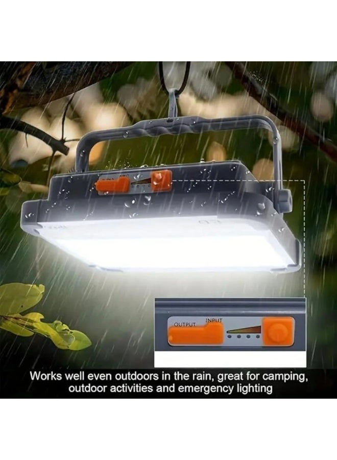 Rechargeable Solar LED Lamp, High-Brightness Multi-Mode with Dual USB & Solar Charging, IP66 Waterproof, Magnetic Base & Power Bank Function, Black - Image 2
