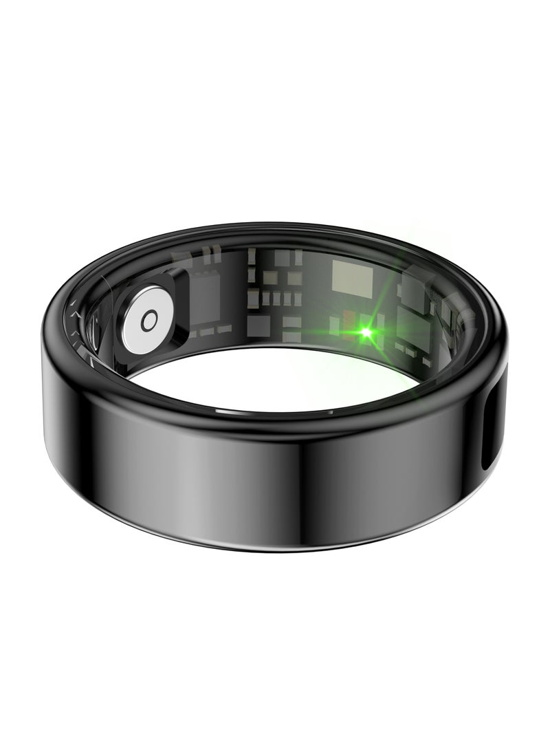 Smart Ring Pro with Digital Display & Magnetic Charging Case / Size 9-18.9mm / Remote Snap / Calories Calculation / 128 Sports Modes / Personal Settings / Heart Rate Monitoring - Black