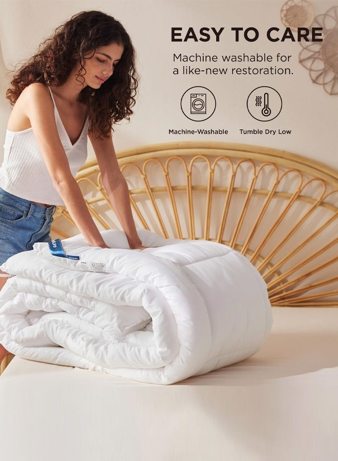 عربست لحاف، مقاس 220×240 سم - لحاف من مجموعة الفنادق مع 8 حلقات تثبيت، حشوة 250 غرام/متر مربع وغطاء مخملي من البوليستر والقطن | لحاف متوازن الحرارة لجميع الفصول - Image 4