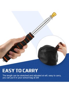 SYOSI Telescopic Collapsible Flag Pole for Camping Handheld Extendable Portable Flagpole Stainless Steel Stick with Hooks 8 Pcs Clip Tour Guide Travel Teaching 2m  - Image 5