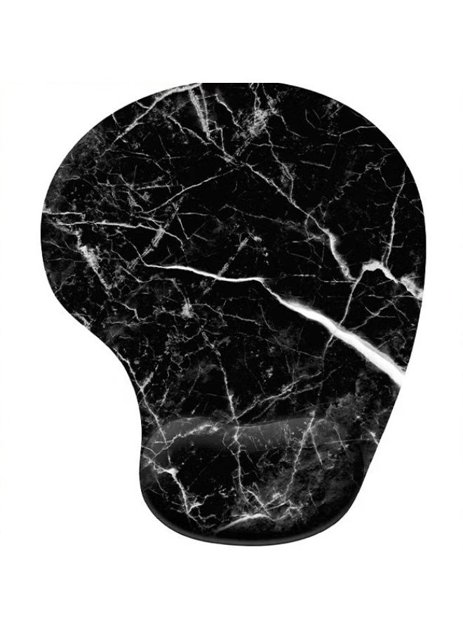 Mouse Pad Wrist Support,Ergonomic Gel Mouse Pad With Wrist Rest,Comfortable Computer Mouse Pad With Non-Slip PU Base,Pain Relief Mousepad For Laptop Easy Typing,Black Marble - Image 1