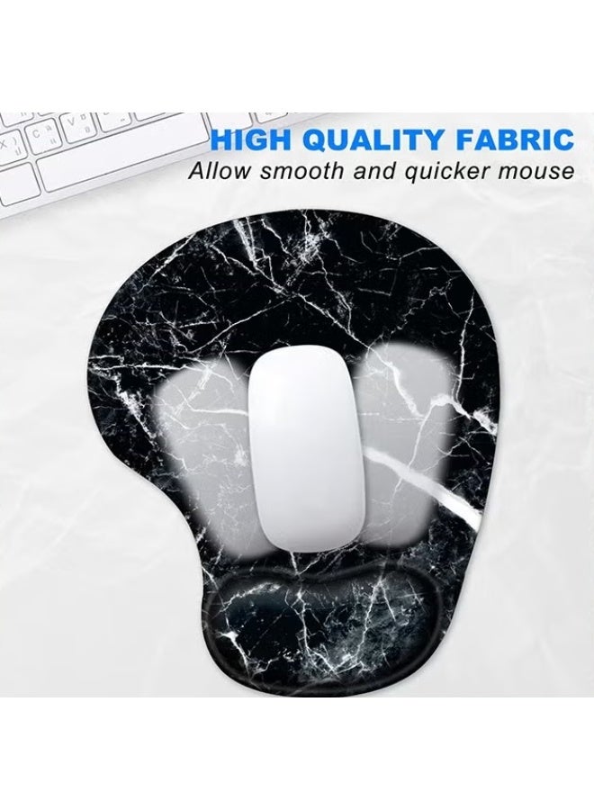 Mouse Pad Wrist Support,Ergonomic Gel Mouse Pad With Wrist Rest,Comfortable Computer Mouse Pad With Non-Slip PU Base,Pain Relief Mousepad For Laptop Easy Typing,Black Marble - Image 4