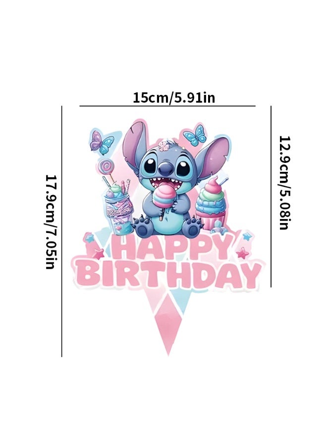 Party Birthday party gift package banner balloons pennant Stitch theme children's birthday scene setup supplies party decorations - Image 4