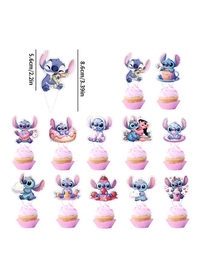 Party Birthday party gift package banner balloons pennant Stitch theme children's birthday scene setup supplies party decorations - Image 2