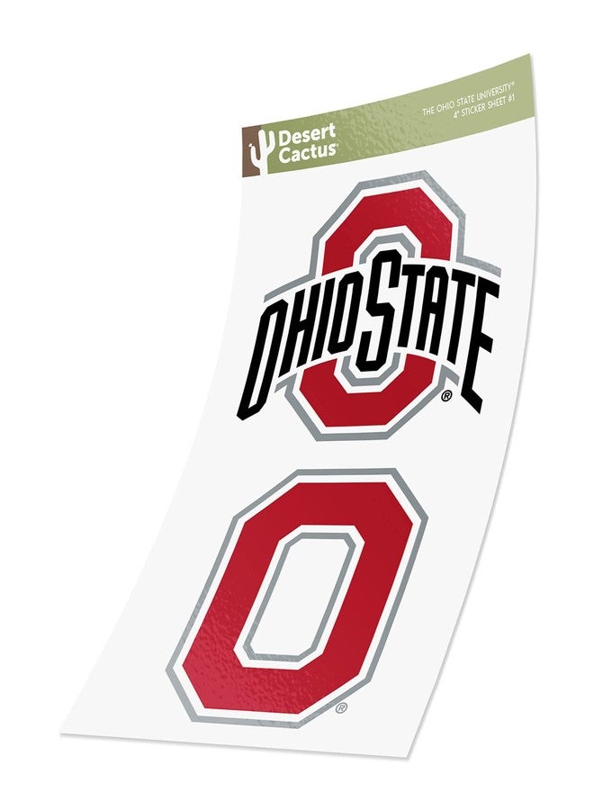 Desert Cactus The Ohio State University OSU Buckeyes Sticker Vinyl Decal Laptop Water Bottle Car Scrapbook (4 Inch Set V1) - Image 3