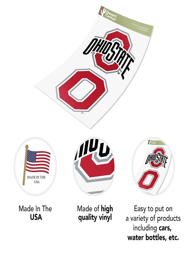 Desert Cactus The Ohio State University OSU Buckeyes Sticker Vinyl Decal Laptop Water Bottle Car Scrapbook (4 Inch Set V1) - Image 5