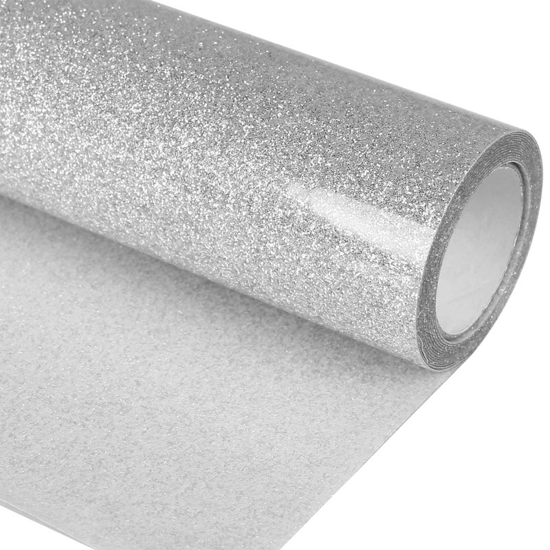 TORC Silver Glitter HTV Heat Transfer Vinyl Roll 12 inch x 5 ft Iron on Vinyl for T Shirts Crafts