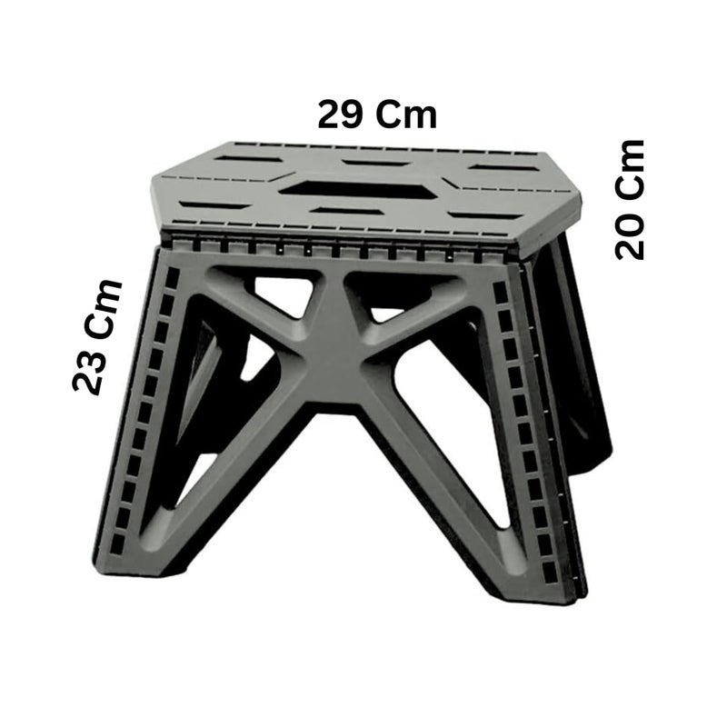 Portable Foldable Step Stool Lightweight Plastic Chair For Indoor Outdoor Use Fishing Camping Kitchen Bedroom Living Room Picnic Foot Stool, Durable Compact Travel Folding Step Stool - Random Color - Image 2