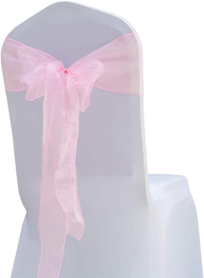 Aepigo Elegant Organza Chair Sashes Sheer Fabric Sashes for Weddings, Parties, and Special Events - (Pack of 10 Pieces, Baby Pink) Baby Pink - Image 2