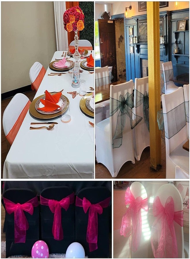 Aepigo Elegant Organza Chair Sashes Sheer Fabric Sashes for Weddings, Parties, and Special Events - (Pack of 10 Pieces, Baby Pink) Baby Pink - Image 5