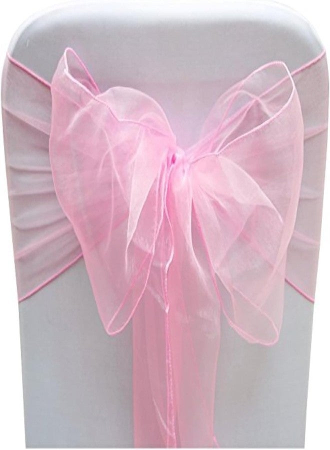 Aepigo Elegant Organza Chair Sashes Sheer Fabric Sashes for Weddings, Parties, and Special Events - (Pack of 10 Pieces, Baby Pink) Baby Pink - Image 1