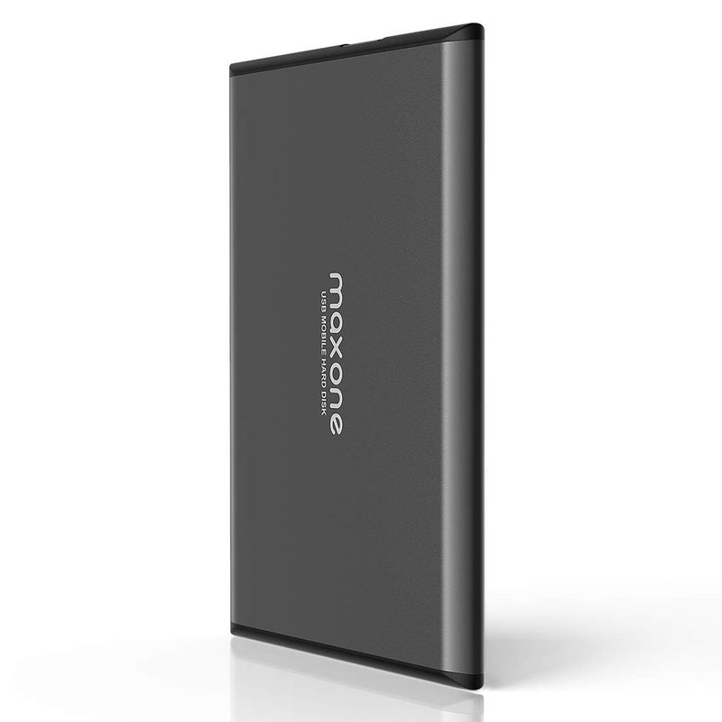 Maxone 320GB Ultra Slim Portable External Hard Drive HDD USB 3.0 Compatible with PC, Laptop - Charcoal Grey - Image 1
