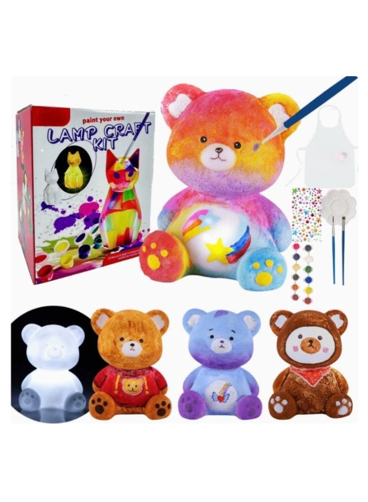 Paint Your Own Bear Lamp Kit, Arts and Crafts for Kids  DIY Painting kit for Kids Night Light, Toys Girls Boy Birthday Gift Ages 3 4 5 6 7 8 9 10 11 12+ - Image 1