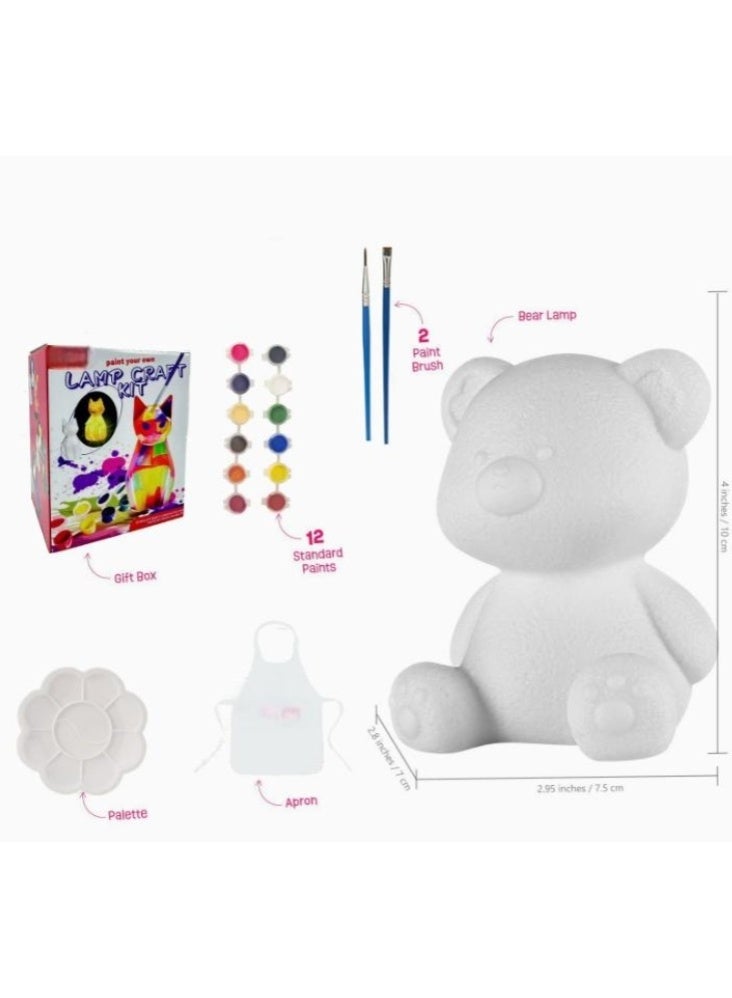 Paint Your Own Bear Lamp Kit, Arts and Crafts for Kids  DIY Painting kit for Kids Night Light, Toys Girls Boy Birthday Gift Ages 3 4 5 6 7 8 9 10 11 12+ - Image 3