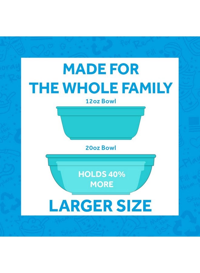 Re-Play Made in USA 20 Oz. Reusable Plastic Bowls, Set of 6 - Dishwasher and Microwave Safe Bowls for Snacks, Cereals, and Everyday Dining - Toddler Bowl Set 5.75" x 5.75" x 2.23", Crayon Box - Image 3